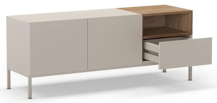 Krémový TV stolík 140x55 cm Cailin – Marckeric