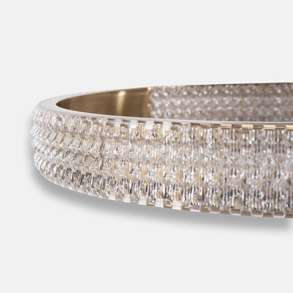 Toolight Toolight, LED stropné svietidlo 68x40cm, 42W, 4000K, 3000lm + diaľkové ovládanie, G004-C, zlatá matná, OSW-09745
