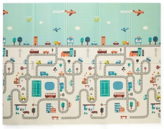 PETITE&MARS - Skladacia podložka na hranie CAMPY ELEPHANT&CITY