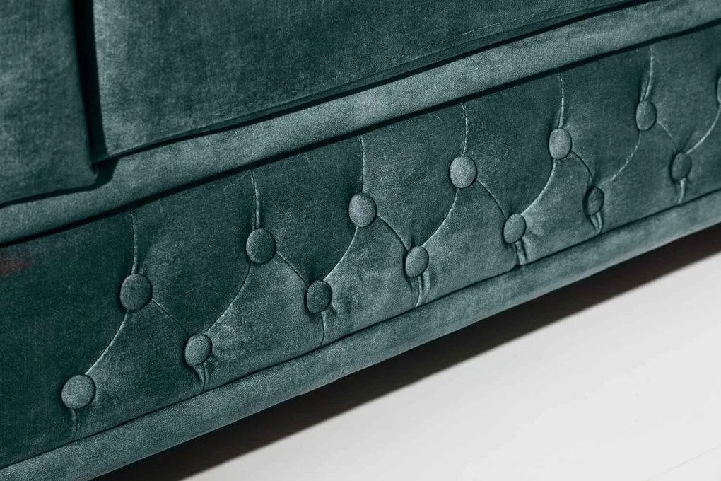 Dizajnová trojsedačka Chesterfield 205 cm petrolejový zamat