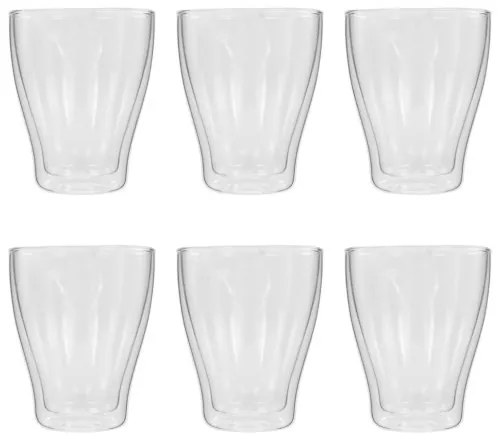 vidaXL Dvojstenné termo poháre na kávu 6 ks 370 ml-