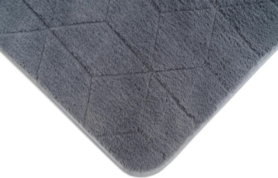 TZ Tmavosivý obdĺžnikový koberec 3D Rabbit Rozmer: 80x150