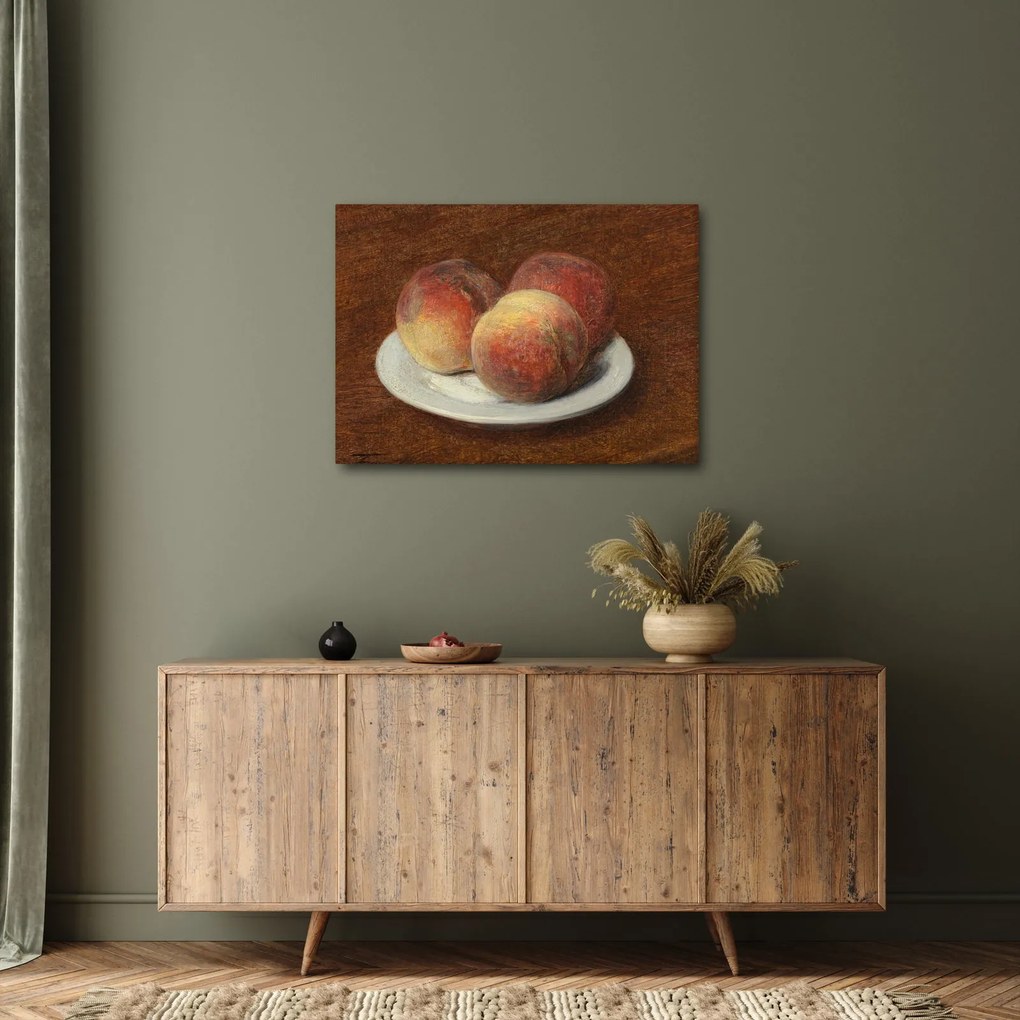 Obraz - Henri Fantin-Latour, Three Peaches on a Plate, reprodukcia (70x50 cm)