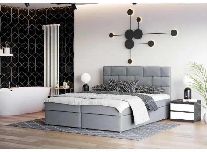 Dizajnová posteľ WALLY 180x200, svetlo šedá