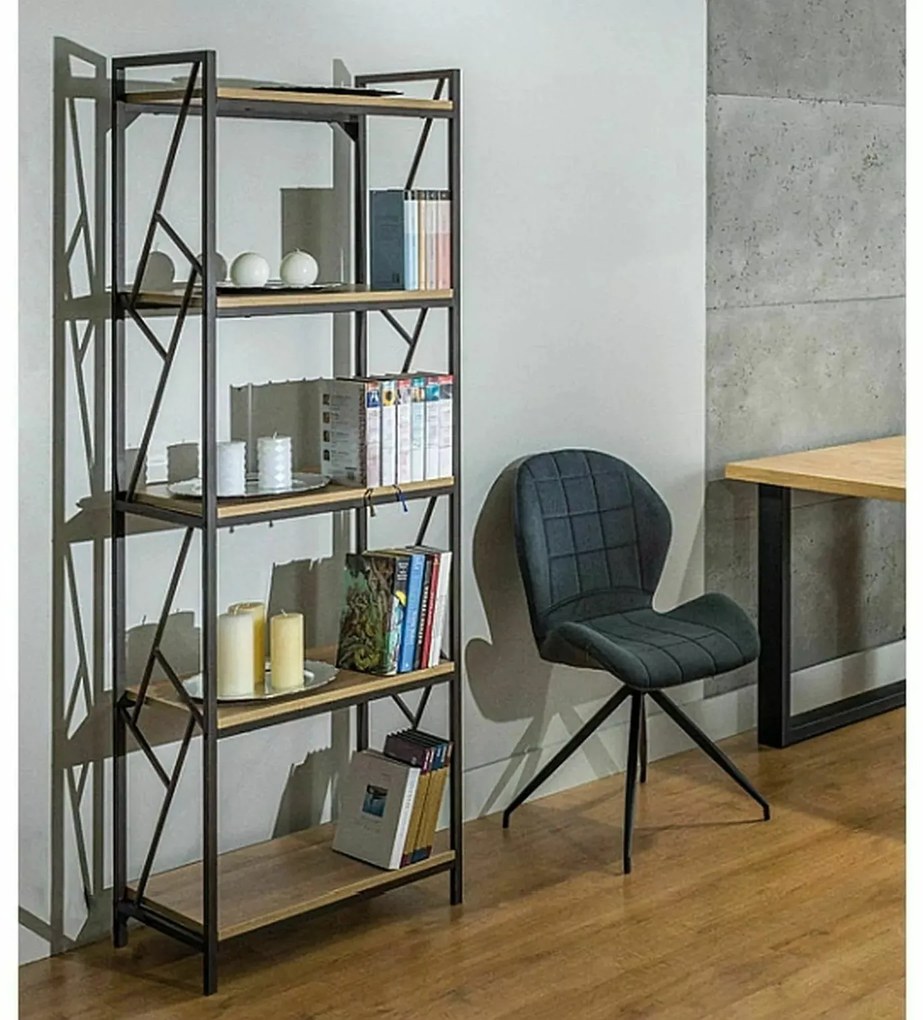 Regál Tablo 05 180 cm dub přírodní/černý
