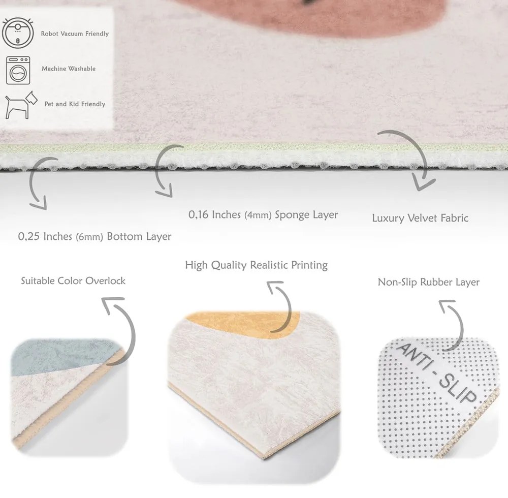 Krémový prateľný koberec 160x230 cm Illustrated Autumn – Mila Home