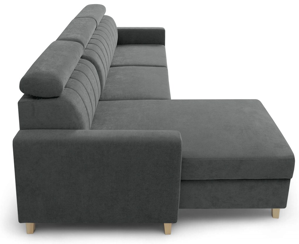 Rohová sedačka Vario s rozkladom univerzálna pravá/ľavá - sivý šenil Wind 89