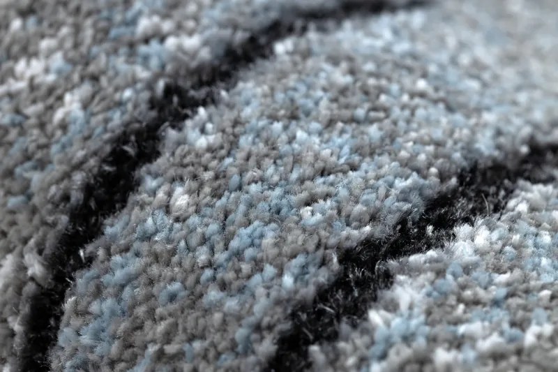 Moderný koberec COZY 8875 Wood, kmeň stromu, sivo / modrý