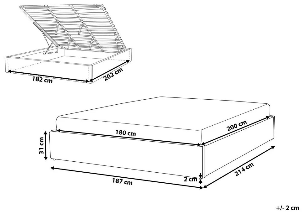 Manželská posteľ 180 cm DIJON (s roštom a úl. priestorom) (béžová). Vlastná spoľahlivá doprava až k Vám domov. 1007229