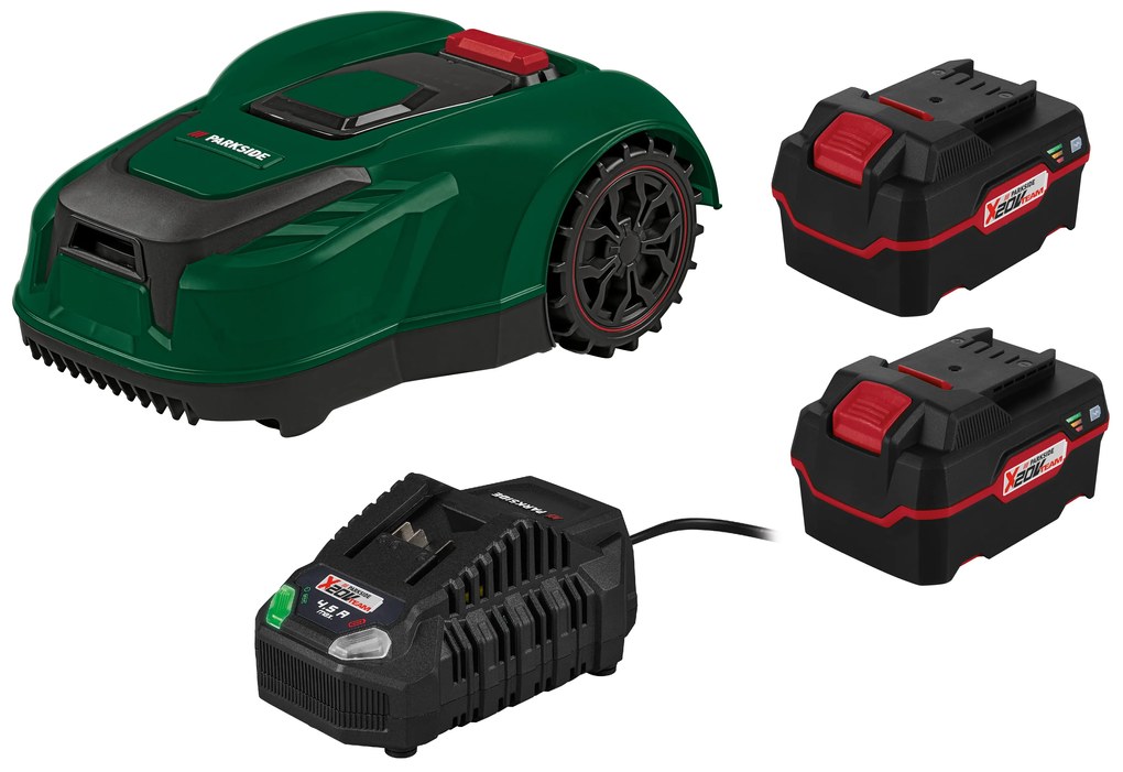 Parkside®  Robotická kosačka Smart Pamrs 1000 A1 + Rýchlonabíjačka akumulátora 20 V/4,5 A + Akumulátor 20 V/4 Ah  (800011497)