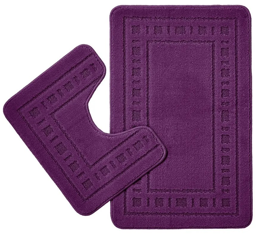 Tmavofialové WC kúpeľňové predložky v súprave 2 ks 50x80 cm Armoni – Catherine Lansfield