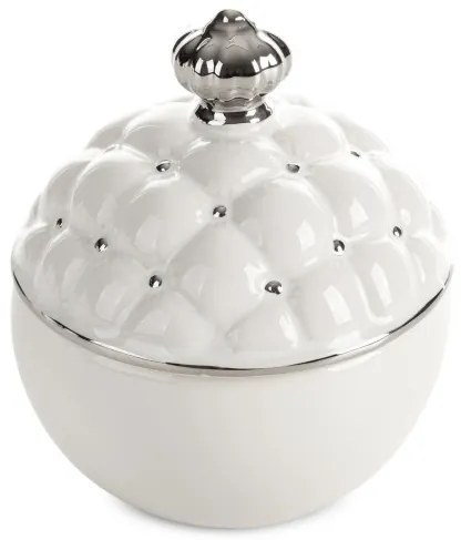 Nádoba ADORE 05 s vekom biela / strieborná