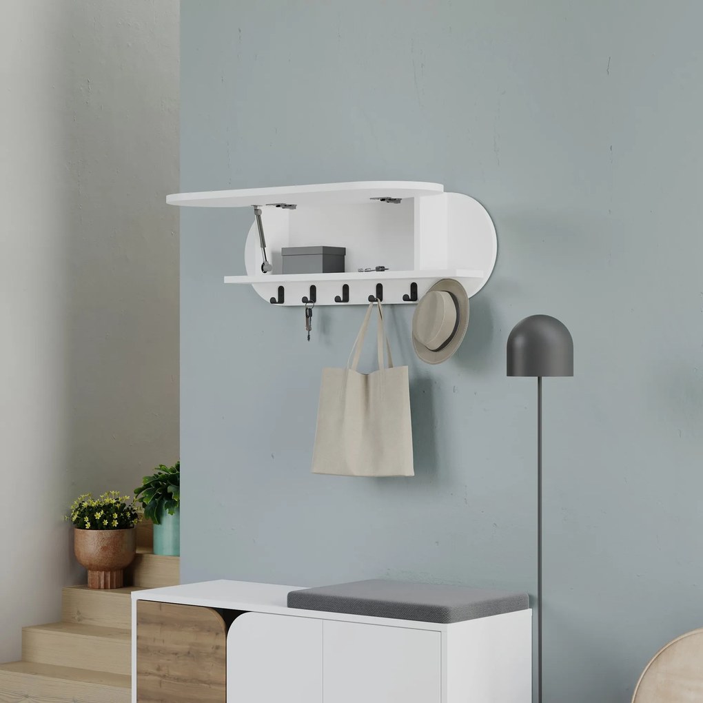 Predsieňový vešiak Houseland Kroma biely