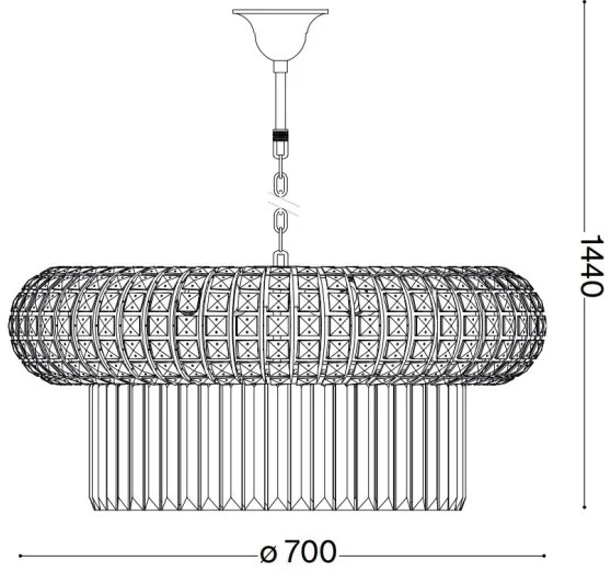 Ideal Lux - Krištáľový luster na reťazi NABUCCO 16xE14/40W/230V pr. 70 cm zlatá
