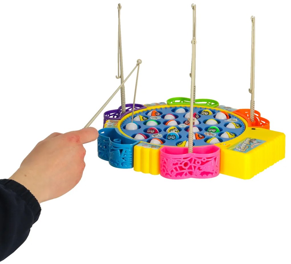 KIK Rodinná hra Chyť ryby – 24 rýb, 1–5 hráčov, rotačná plošina, zvukové efekty, 5 prútov