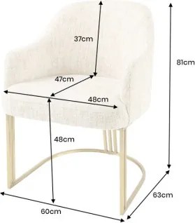 Stolička 45927 Art Living Látka Chenille Béžová - Komfort-nábytok