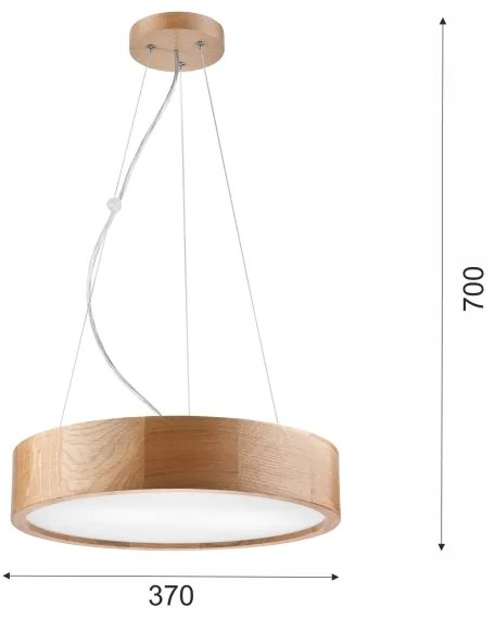 Luster na lanku OAK 2xE27/60W/230V dub ø 37 cm