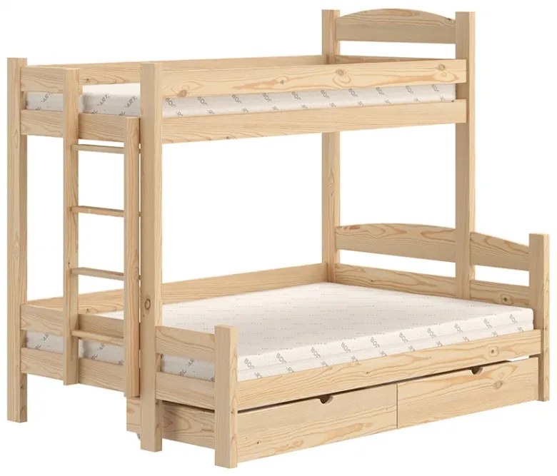 Posteľ poschodová Lovic PPS 001 - Farba Borovica 90x200/120x200 Strana ľavá