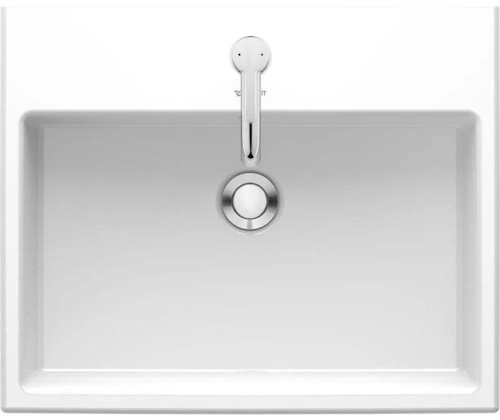 DURAVIT Vero Air zápustné umývadlo s otvorom (montáž zhora), s prepadom, 550 x 455 mm, biela, s povrchom WonderGliss, 03835500001