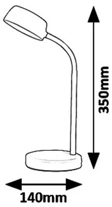 Rabalux LED stolná lampa Berry 4,5W/350lm/4000K/IP20 - ohybné rameno, biela