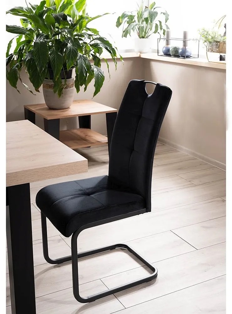 Jedálenská stolička Axo Velvet, čierna