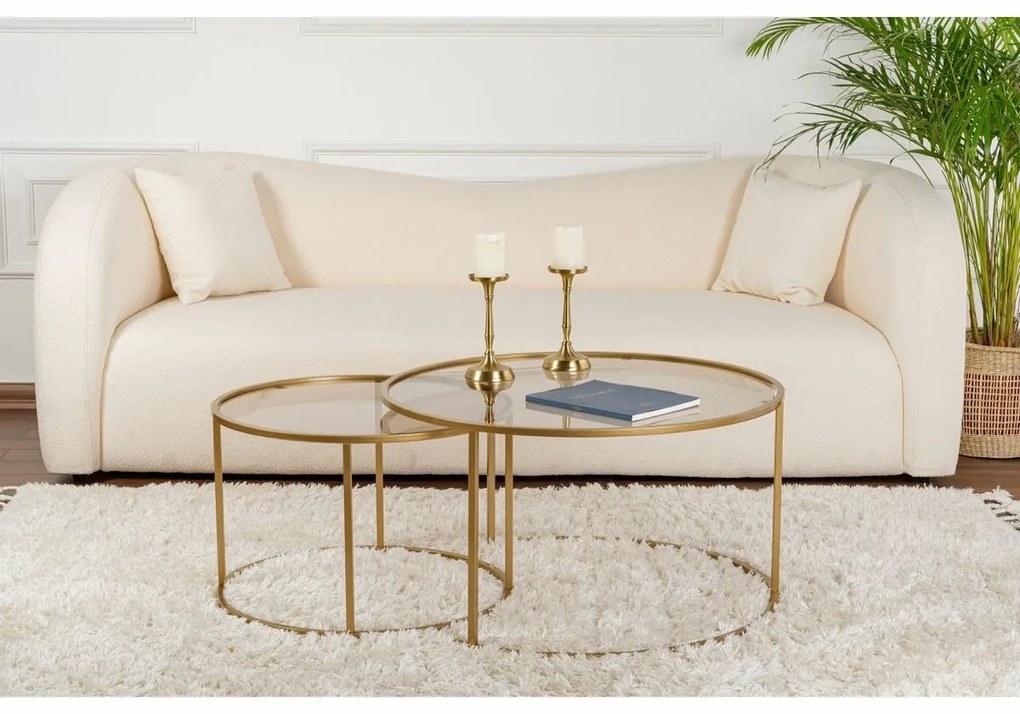 Súprava konferenčných stolíkov Aurum Gold and Bronze 80 cm, 2 ks