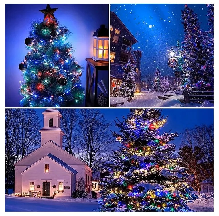 ECOLIGHT Osvetlenie vianočného stromčeka IP65 RGB LED pásik 10m 100led