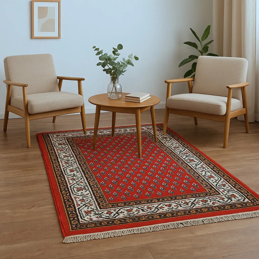 Kusový ručne tkaný koberec Mir red, 120x180, červená, obývacia izba, Asra