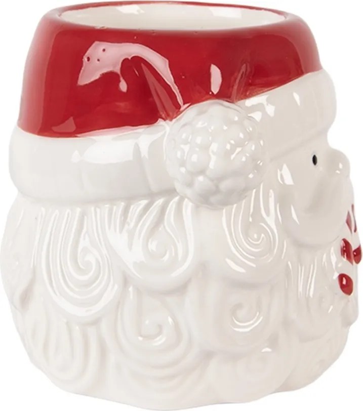Bielo-červený keramický hrnček Santa Claus- 15*11*11 cm / 500 ml