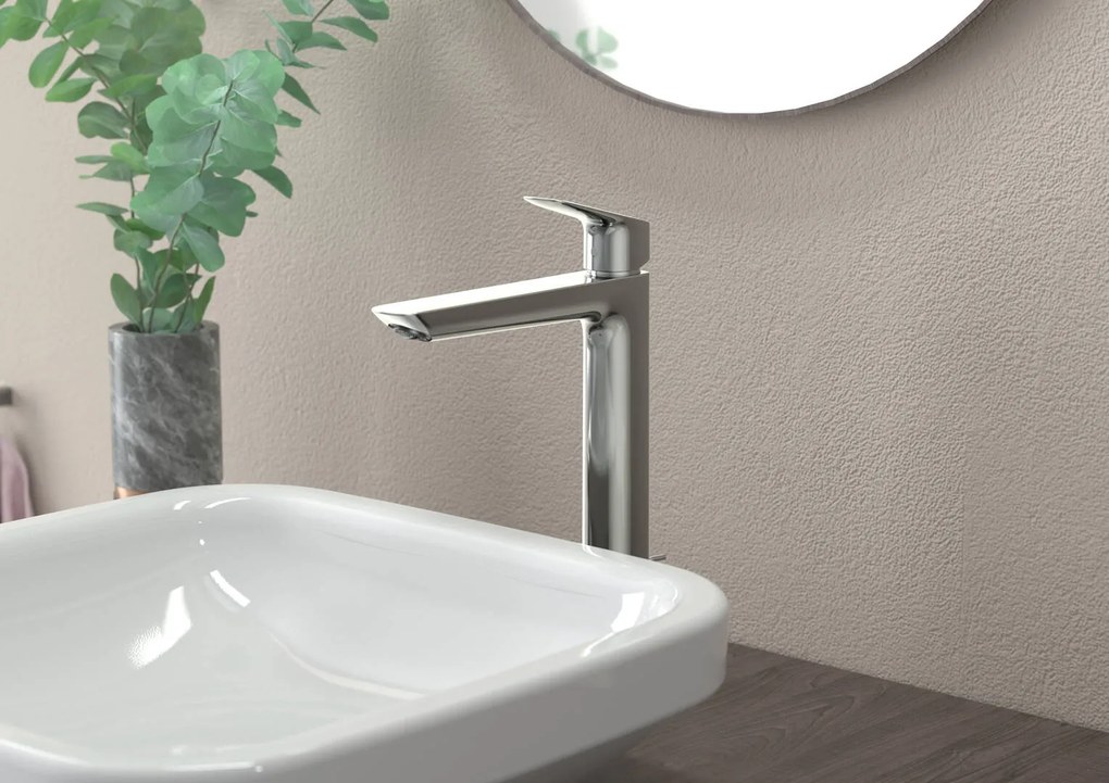 Hansgrohe Logis, umývadlová batéria Fine 240, s výpustom, EcoSmart, chrómová, 71257000