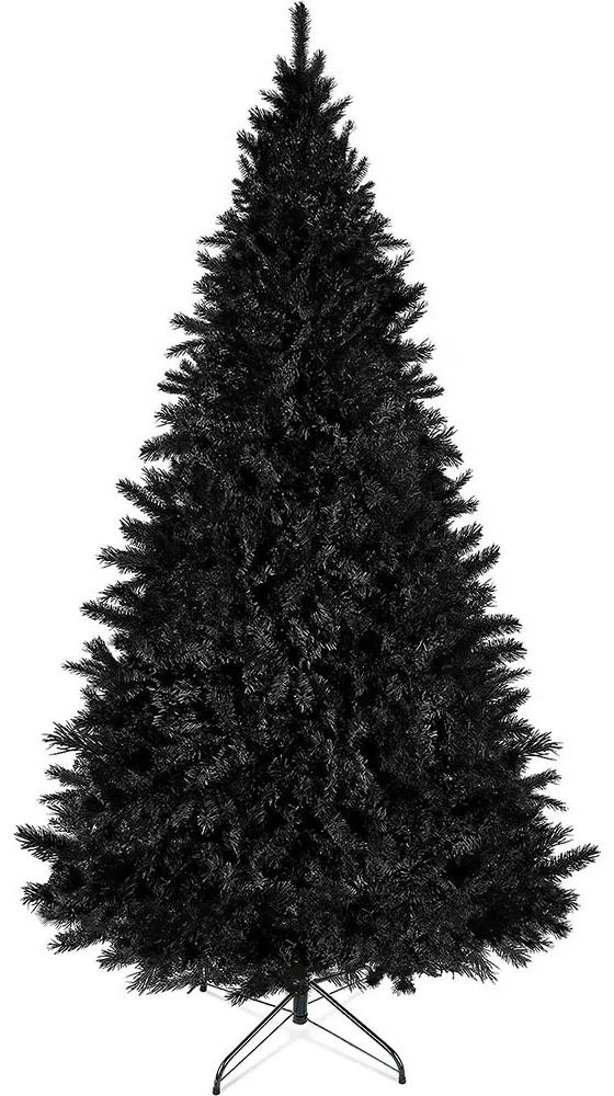 Čierny umelý vianočný stromček, 210 cm 1000 vetiev