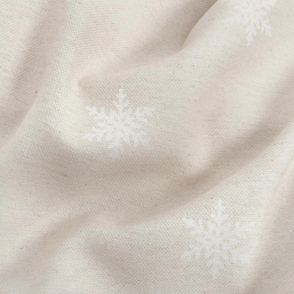 Goldea vianočný záves natura – snehové vločky na režnej 200x135 cm