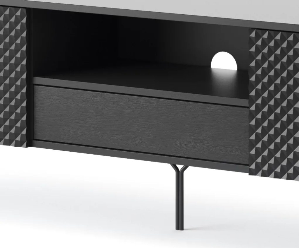 Široká TV skrinka Raven, čierna