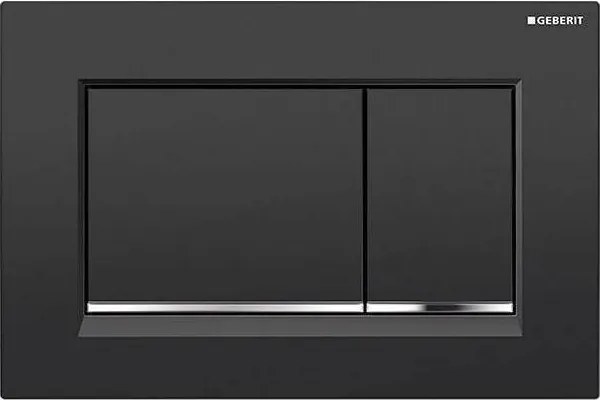 Geberit 115.883.KM.1 - Splachovacie tlačidlo Sigma30 24,6x16,4 cm čierna/lesklý chróm