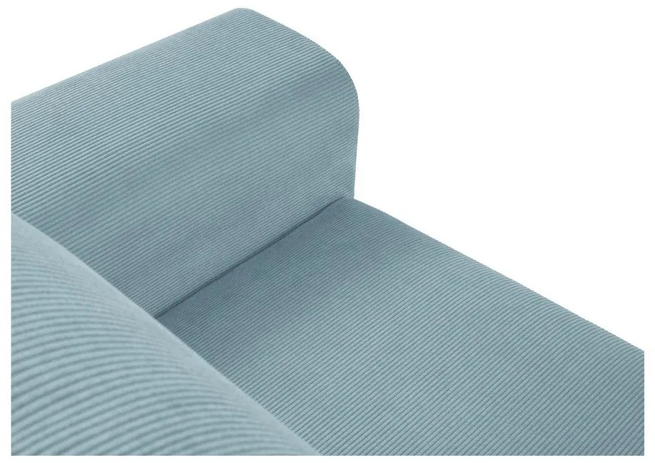 Svetlomodrá menčestrová rozkladacia/s úložným priestorom rohová pohovka (ľavý roh/s leňoškou) Kyoto – Cosmopolitan Design