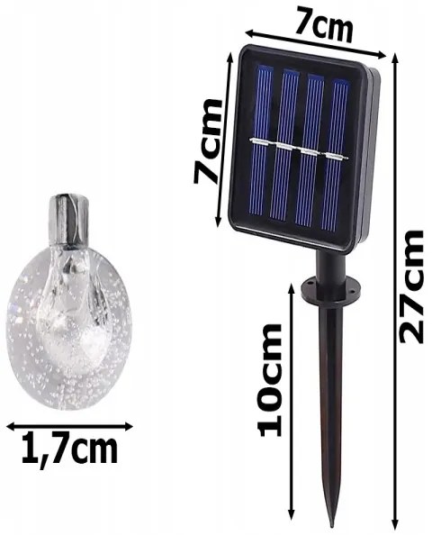 Záhradná 40 LED girlanda 7m farebná