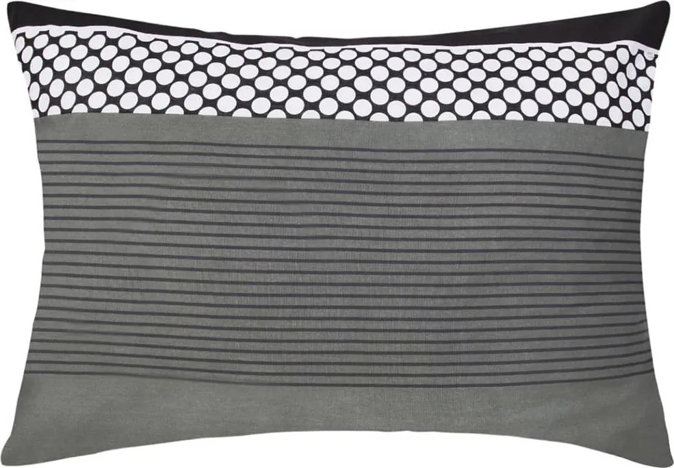 XPOSE® Flanelová obliečka na vankúš VLADIMÍRA - čierna/sivá 50x70 cm