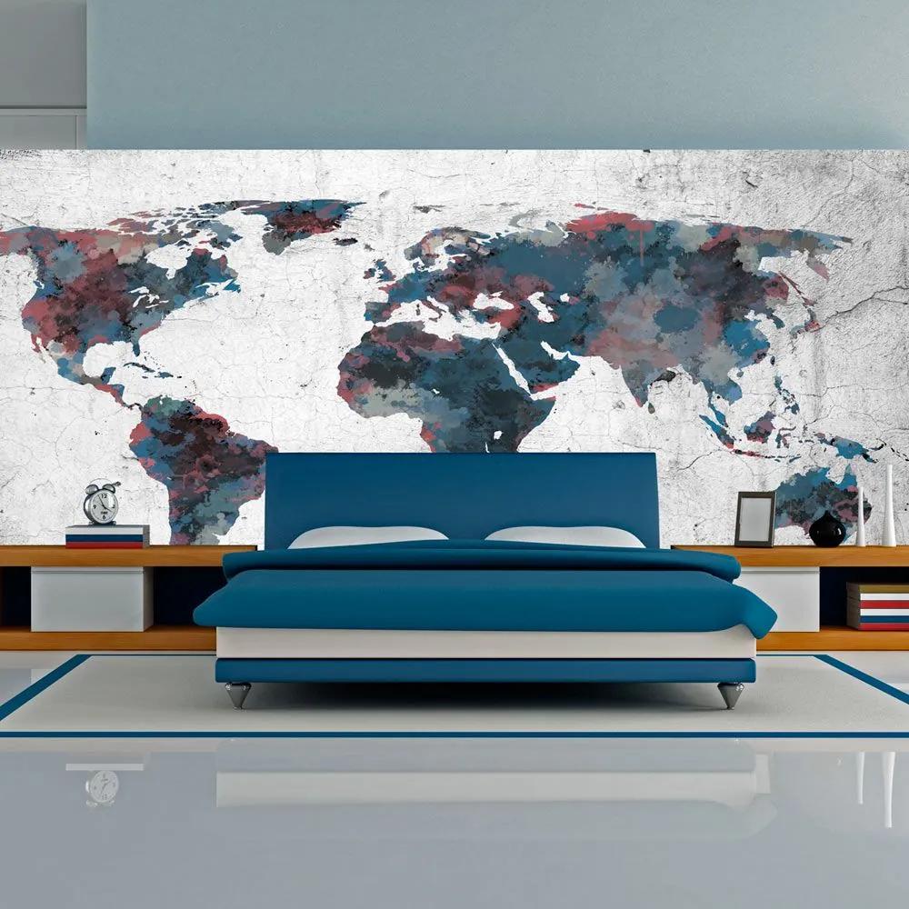 Fototapeta XXL - World map on the wall 550x270