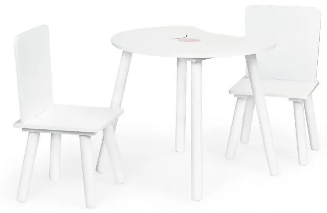 Sada detského nábytku - stôl + 2 stoličky | biela