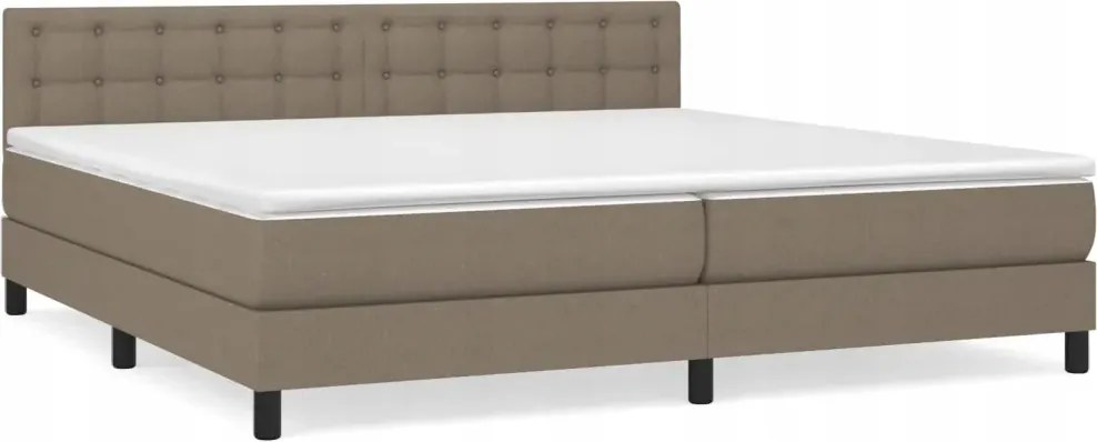 vidaXL Kontinentálna posteľ s matracom, taupe, tkanina, 200 x 200 cm