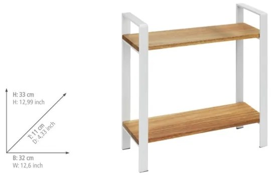 WENKO 53024100 - Polica LOUISA 32x33 cm biela/hnedá