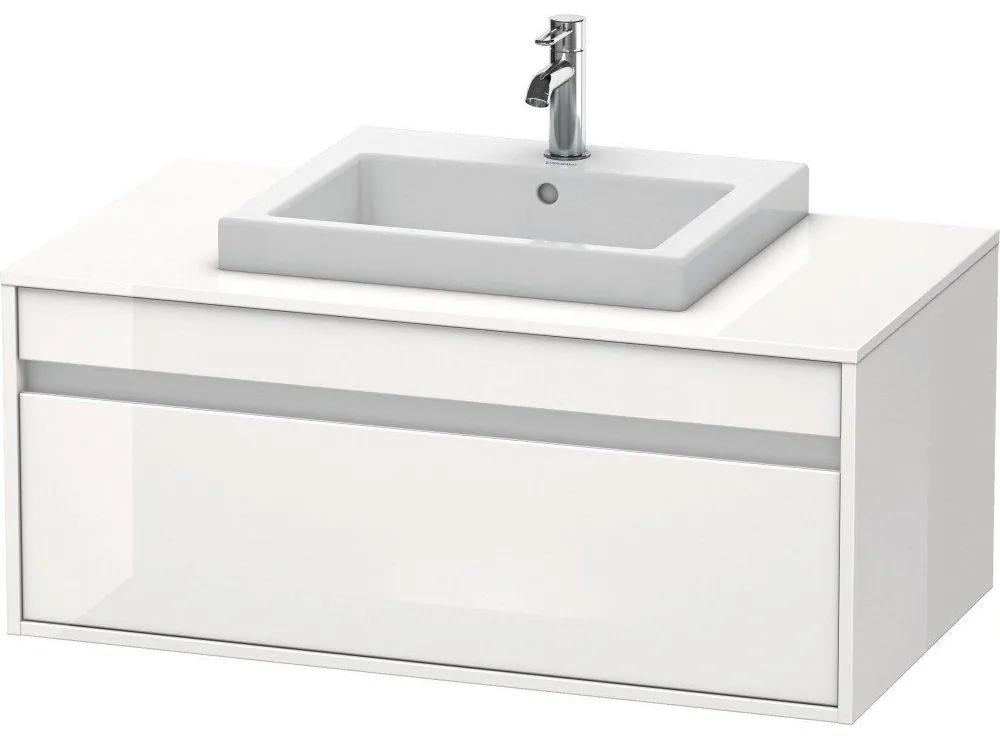 DURAVIT Ketho závesná skrinka pod umývadlo na dosku (umývadlo k zabudovaniu v strede), 1 zásuvka, 1000 x 550 x 426 mm, biela vysoký lesk, KT679502222
