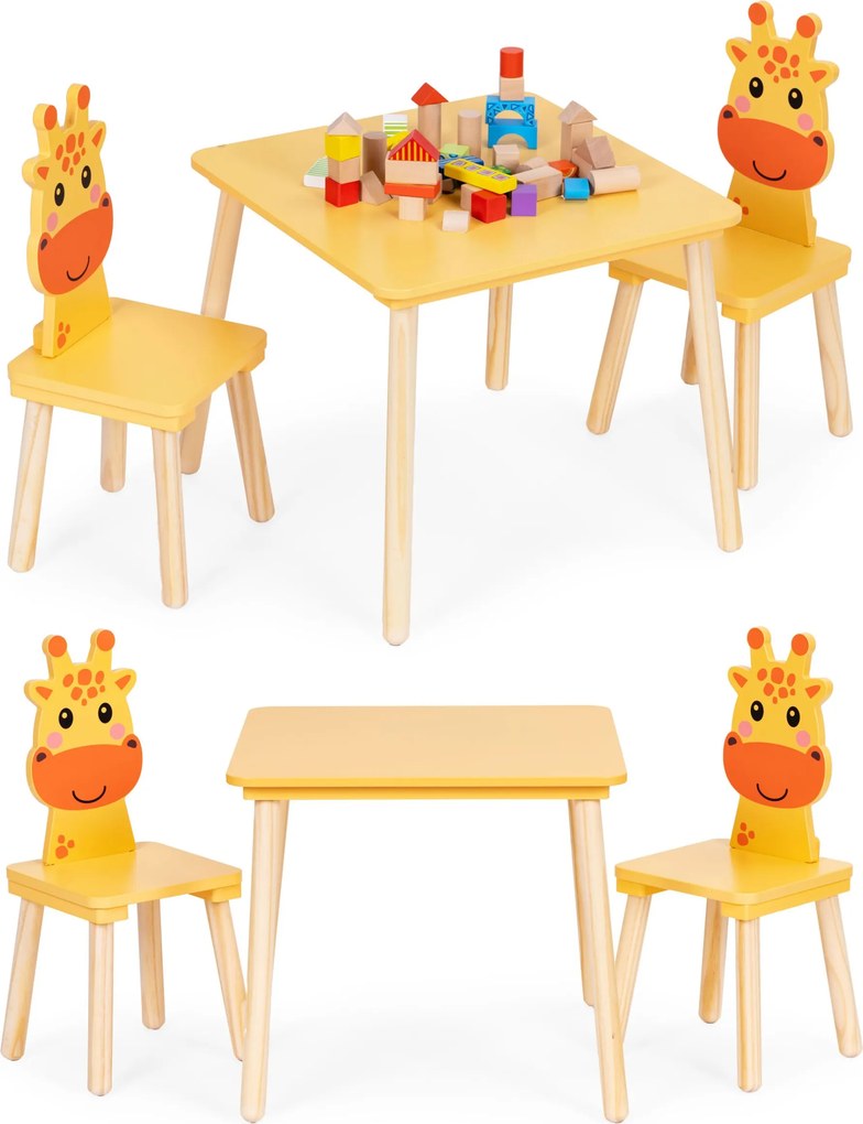 Súprava detského nábytku ŽIRAFA žltá