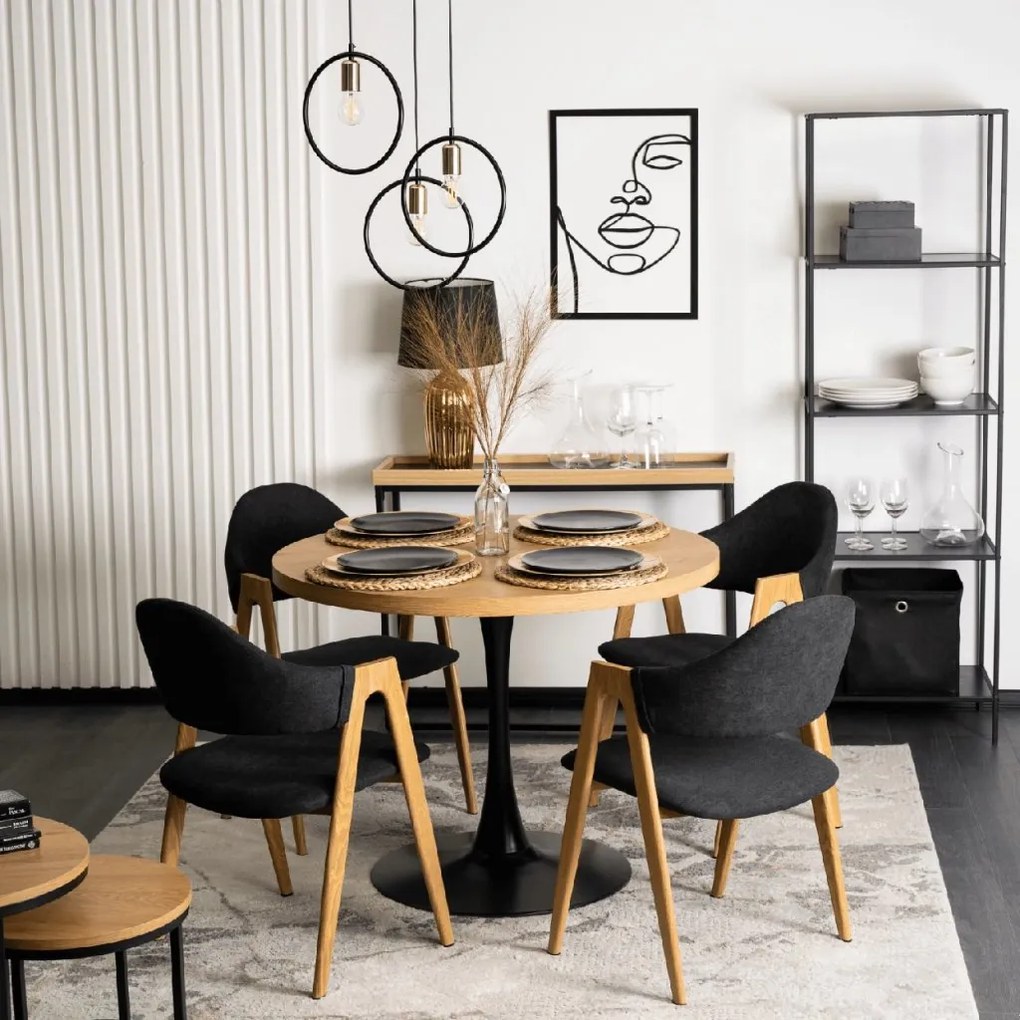 PROXIMA.store - Čalúnená jedálenska stolička RUIZ FARBA: čierna