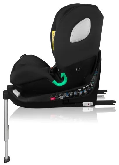 Lionelo - Otočná autosedačka s bázou BRAAM AIR i-Size 40-150 cm, čierny karbón