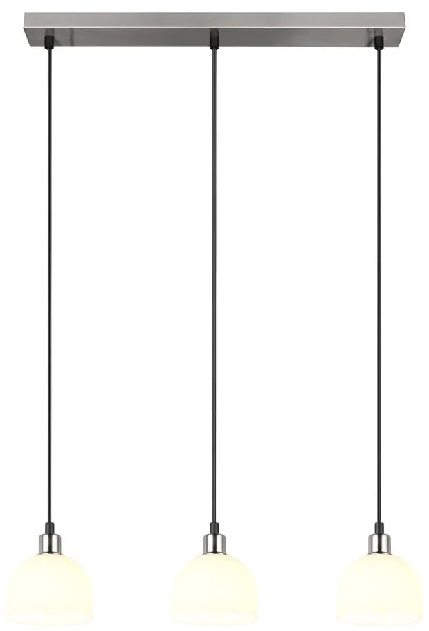 Závesné svietidlo so skleneným tienidlom v bielo-striebornej farbe Molly – Trio