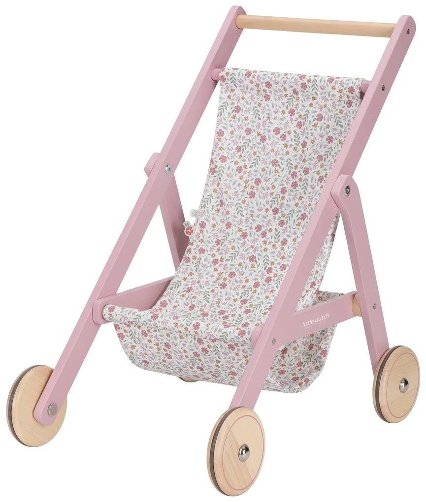 Kočík pre bábiky golfky drevené Pink