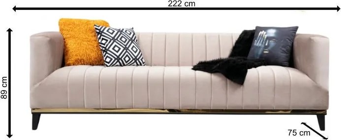 Třímístná pohovka Bellino 222 cm béžová