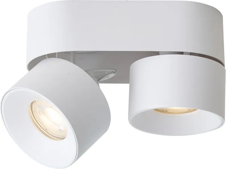Moderné prisadené bodové svietidlo biele GU10 50mm 2-svetlové naklápacie - Echo