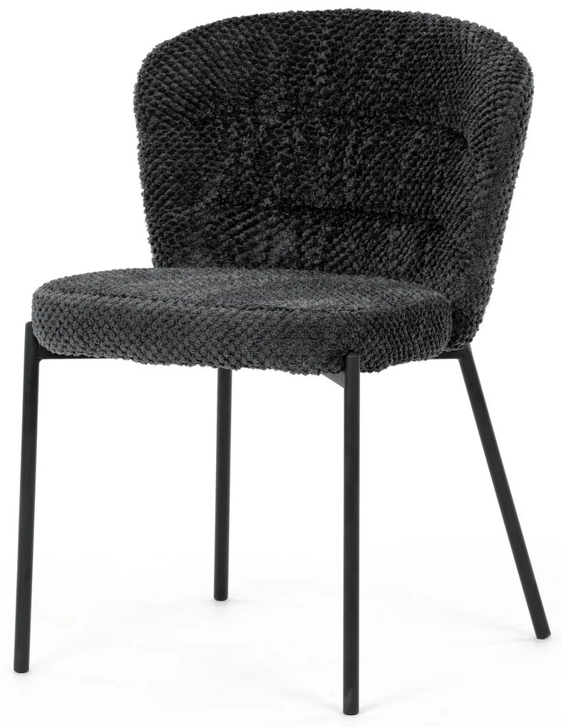 Súprava jedálenských stoličiek Bouclé CT-W1077GREY2, 4 ks